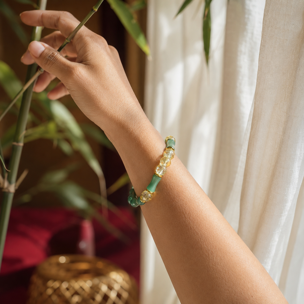 Pulseira Amuleto do Crescimento 竹 em detalhe