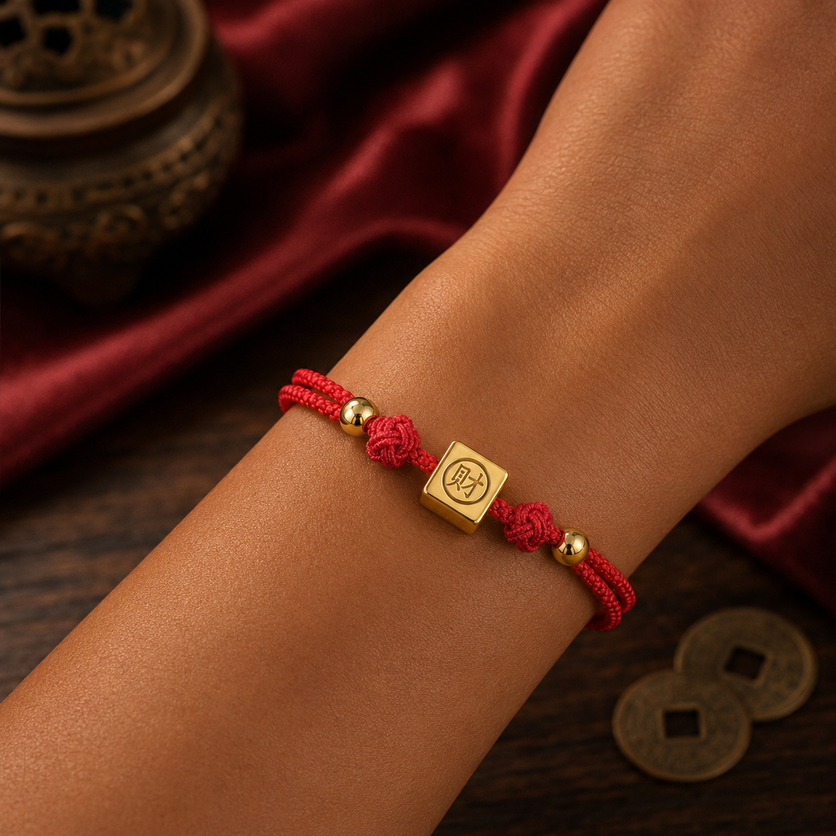 Pulseira Amuleto da Riqueza em detalhe