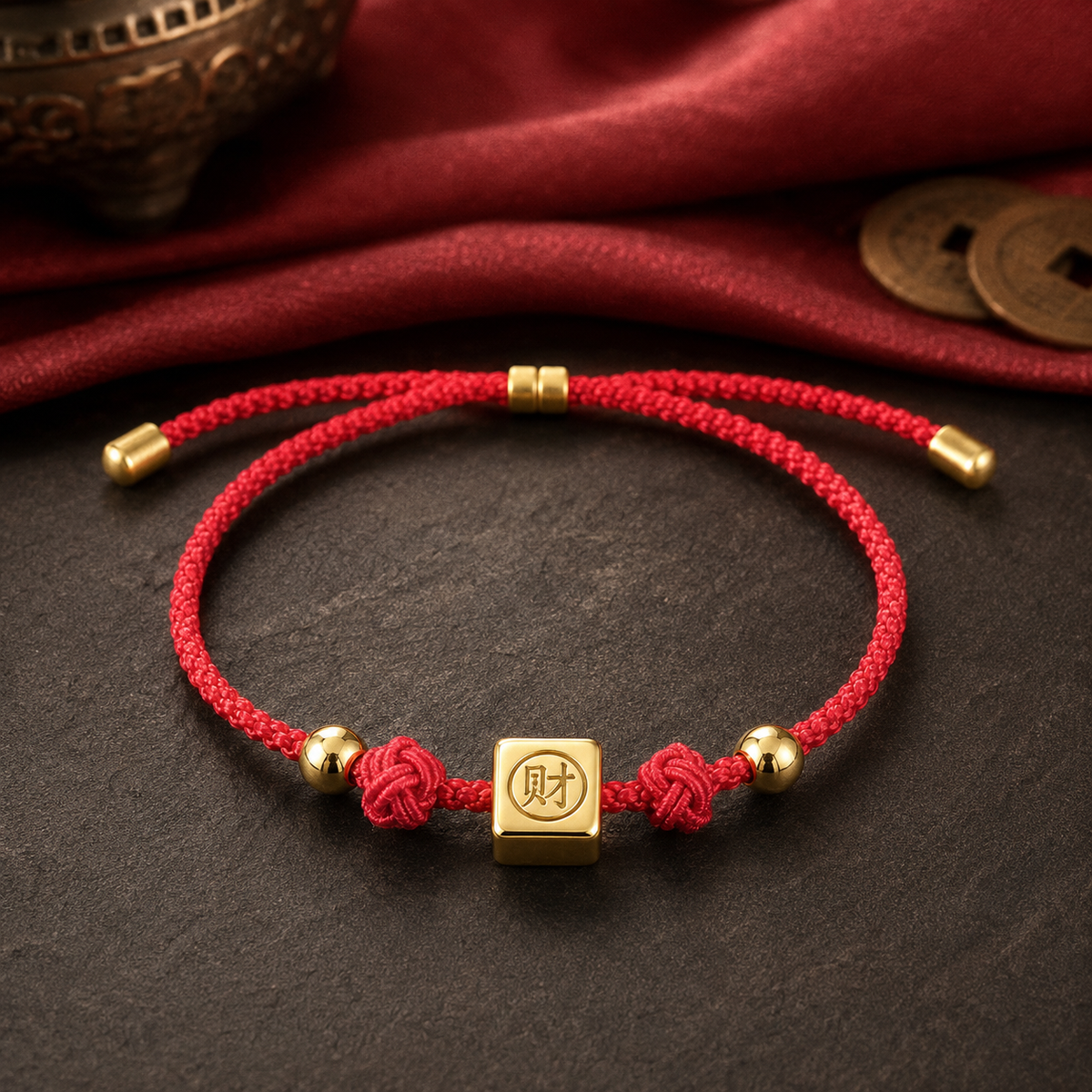 Amuleto da Riqueza 财 - pulseira amuleto Ruvi da tradição chinesa