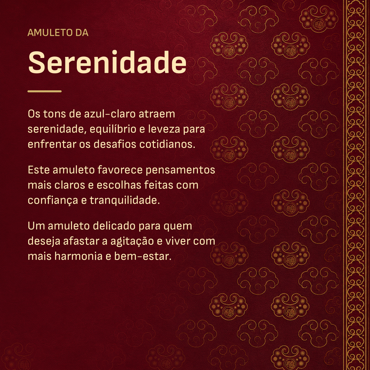 Amuleto da Serenidade - equilíbrio, harmonia e bem-estar