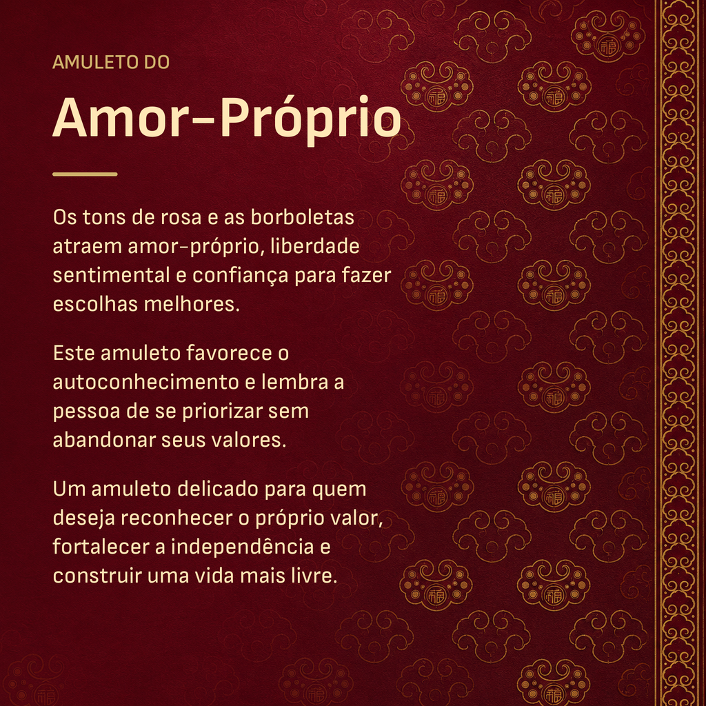 Amuleto do Amor Próprio - autoconhecimento, liberdade e confiança