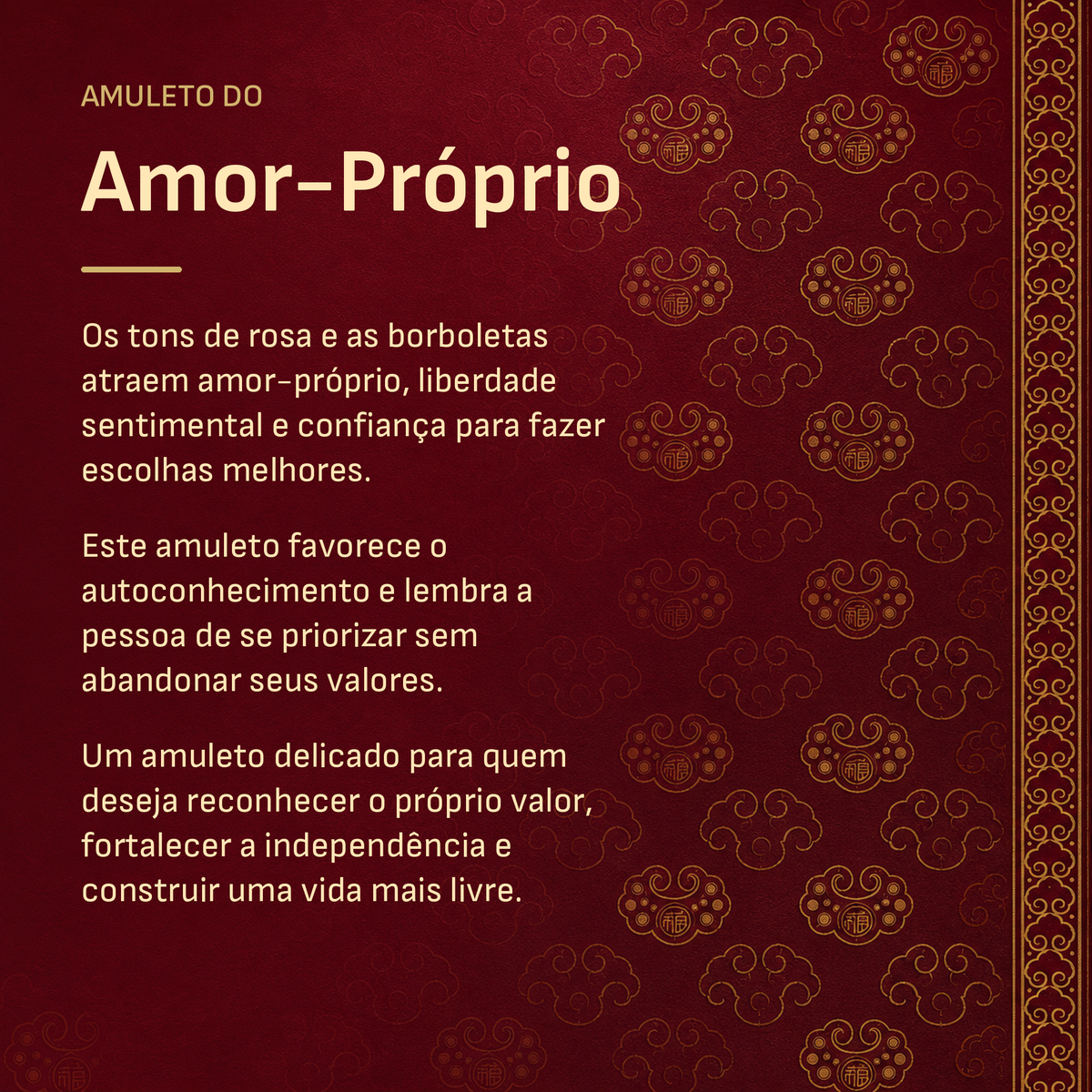 Amuleto do Amor Próprio - autoconhecimento, liberdade e confiança