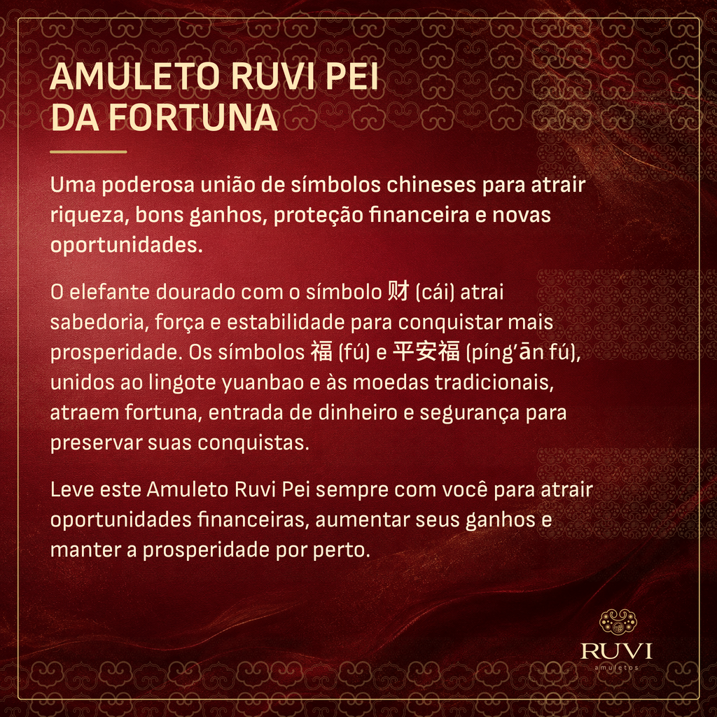 Amuleto Ruvi Pei da Fortuna - detalhe do acabamento do broche Ruvi