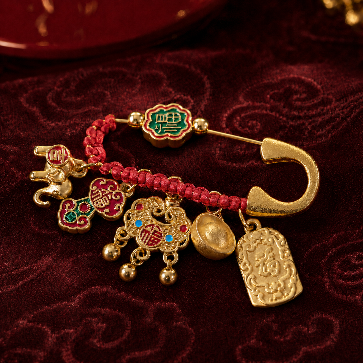 Amuleto Ruvi Pei da Fortuna 财 - broche amuleto da riqueza Ruvi