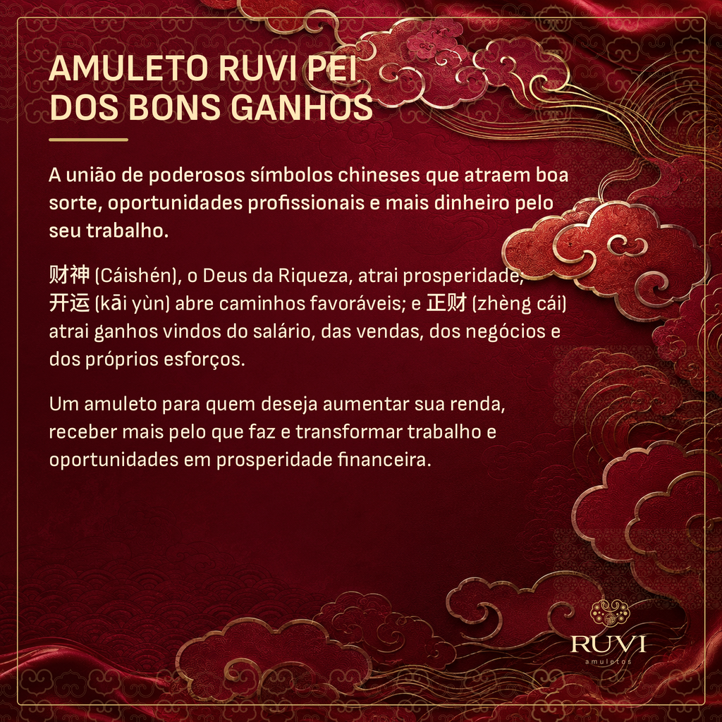 Amuleto Ruvi Pei dos Bons Ganhos - acabamento do broche Ruvi