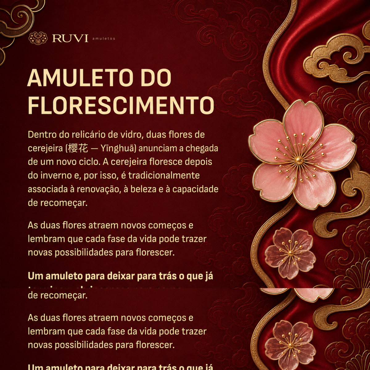 Amuleto Ruvi He do Florescimento - acabamento do amuleto Ruvi