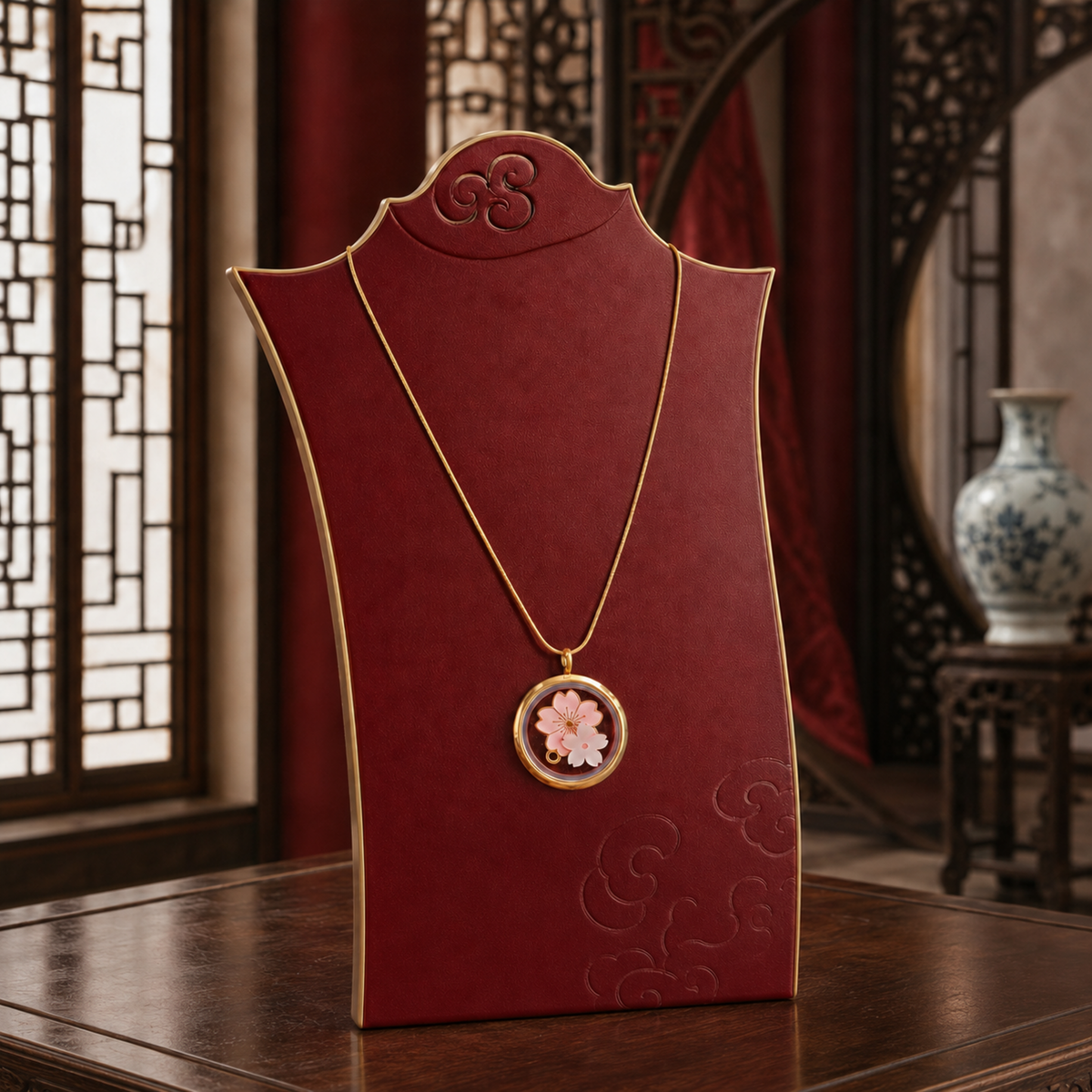 Amuleto Ruvi He do Florescimento 樱花 - relicário de vidro Ruvi