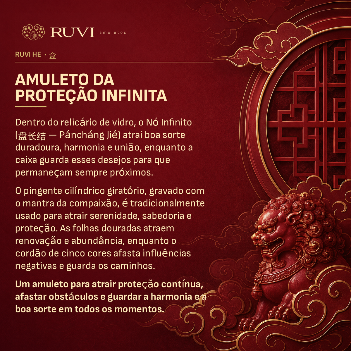 Amuleto Ruvi He da Proteção Infinita - cordão de cinco cores em detalhe