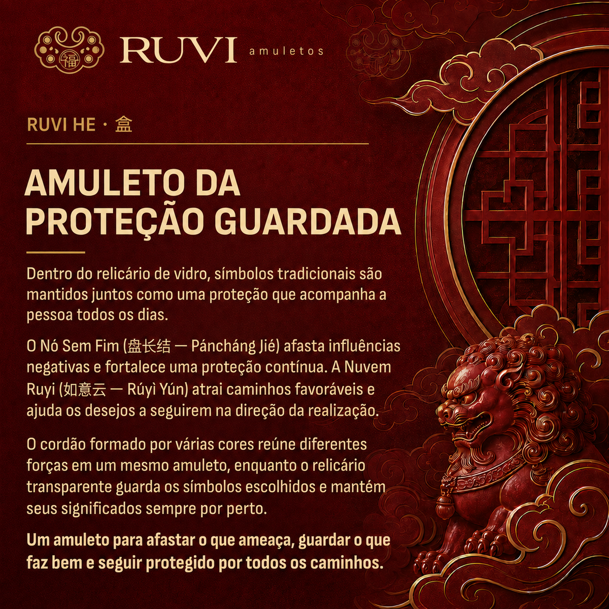 Amuleto Ruvi He da Proteção Guardada - cordão multicolorido de proteção